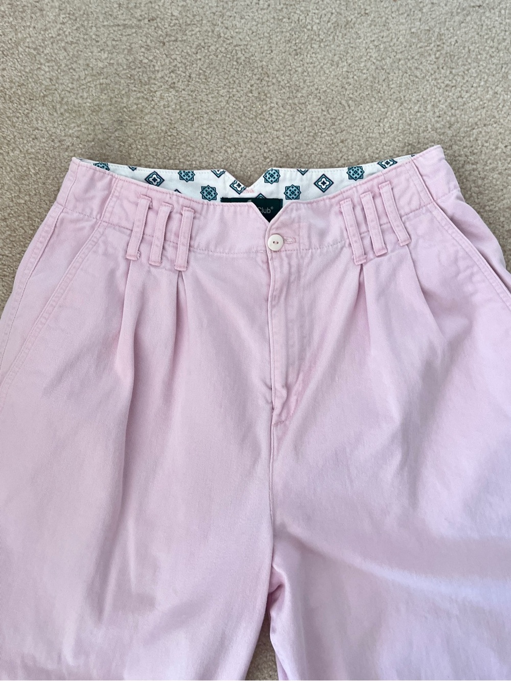 Vintage Hunt Club, Pink High Waisted Barrel Pants, Size 10, Cotton, Pleated, 90s
